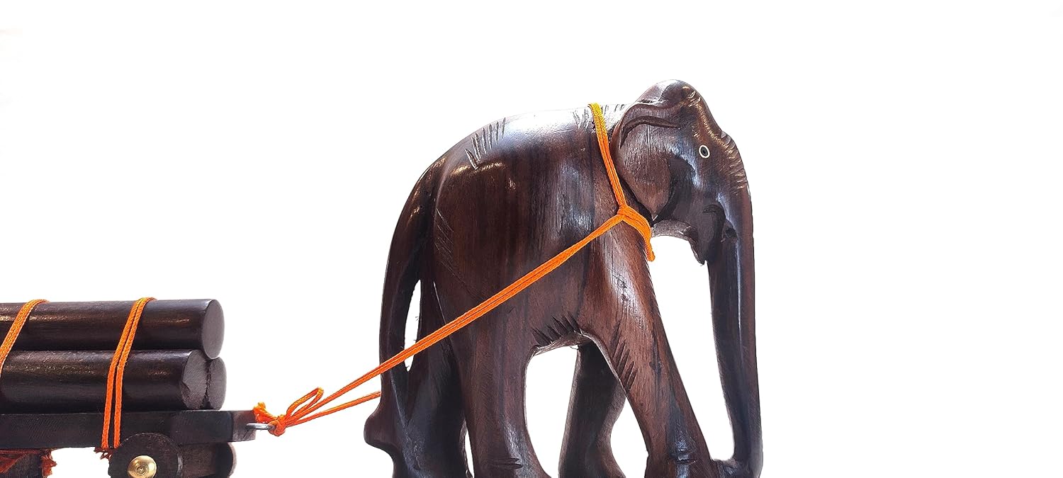 Exquisite Rosewood Elephant & Calf Figurine-ArtyCraftz.com