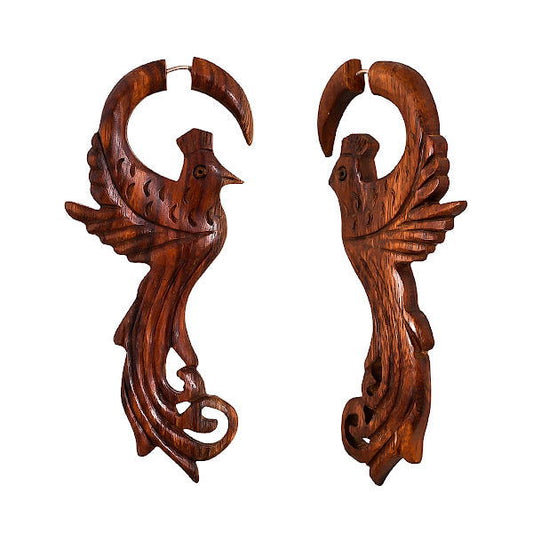 Eagle Wing Stained wood Hangers / Fake Gauges 3.85" - ArtyCraftz.com