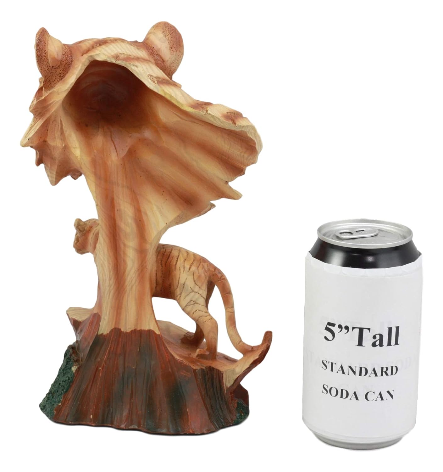 Faux wood tiger family decorative showpiece-ArtyCraftz.com