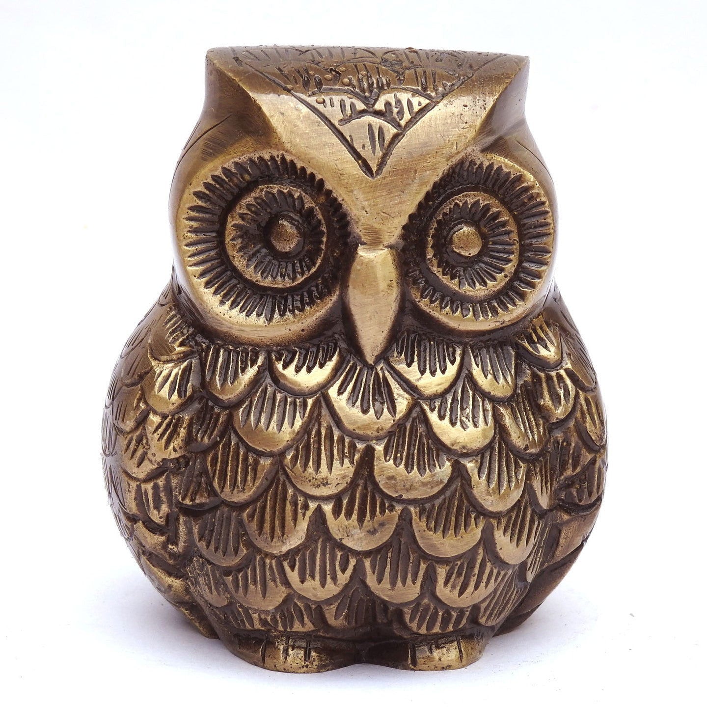 Vintage Owl Bird Statue Showpiece/Figure Sculpted in Brass - ArtyCraftz.com