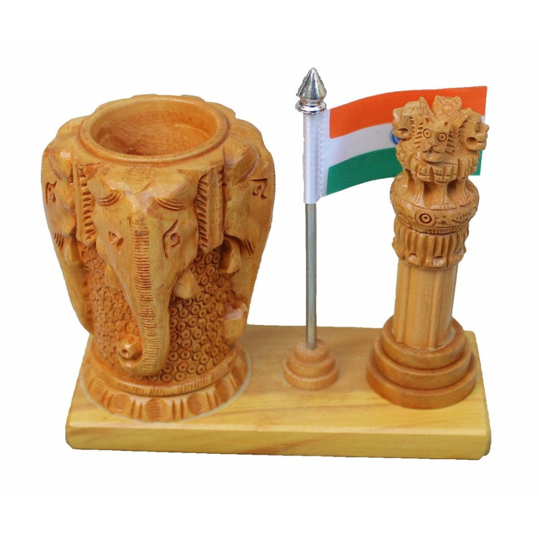 Ashok Stambh with Lion Pen Pencil Holder Decorative Gift Item/Figurine,Pencil Stand - ArtyCraftz.com