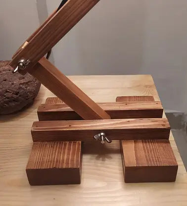 Flex Brown Wooden Table Lamp with Yellow Printed Fabric Lampshade - ArtyCraftz.com