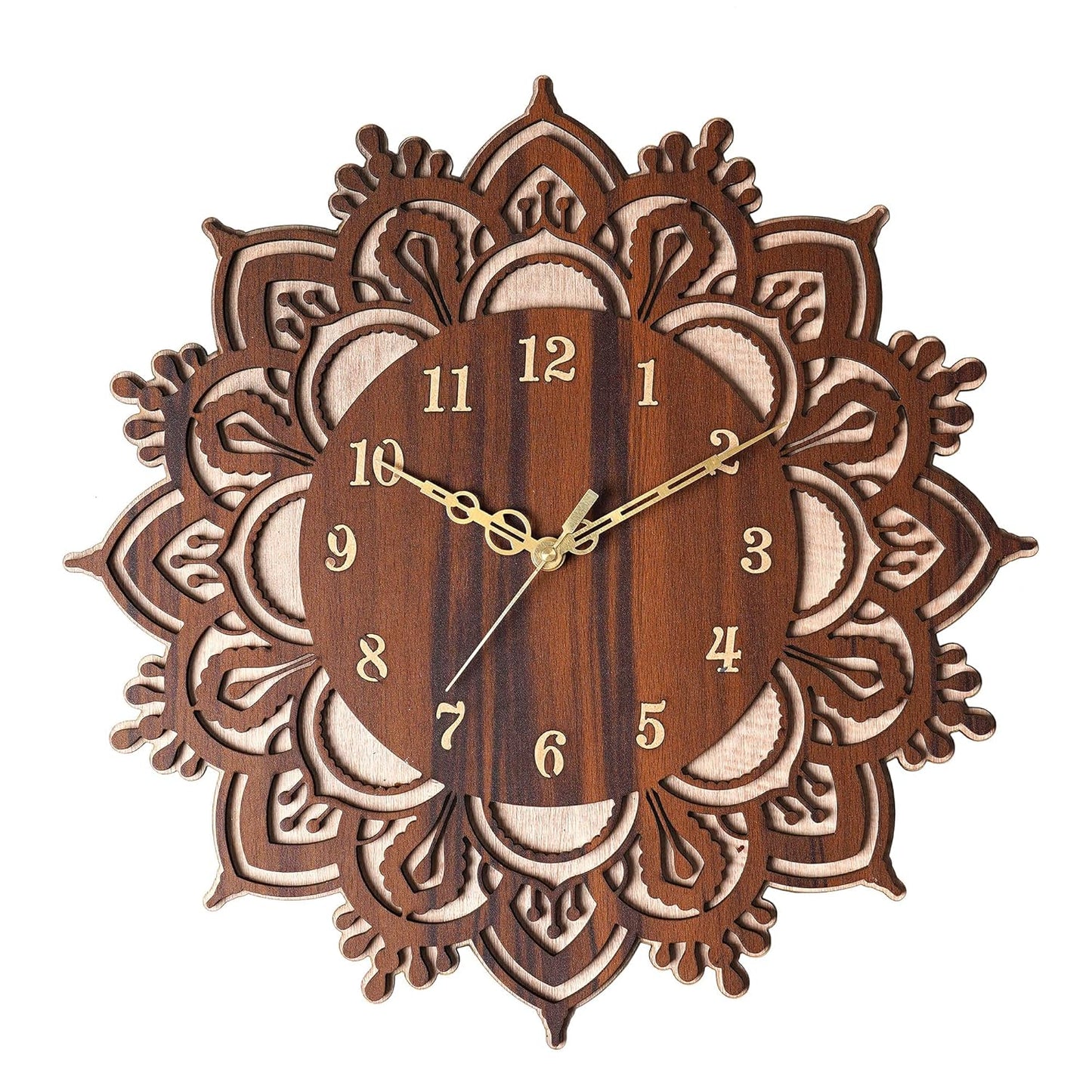 Floral Rangoli Design Engineered Wood Wall Clock-ArtyCraftz.com
