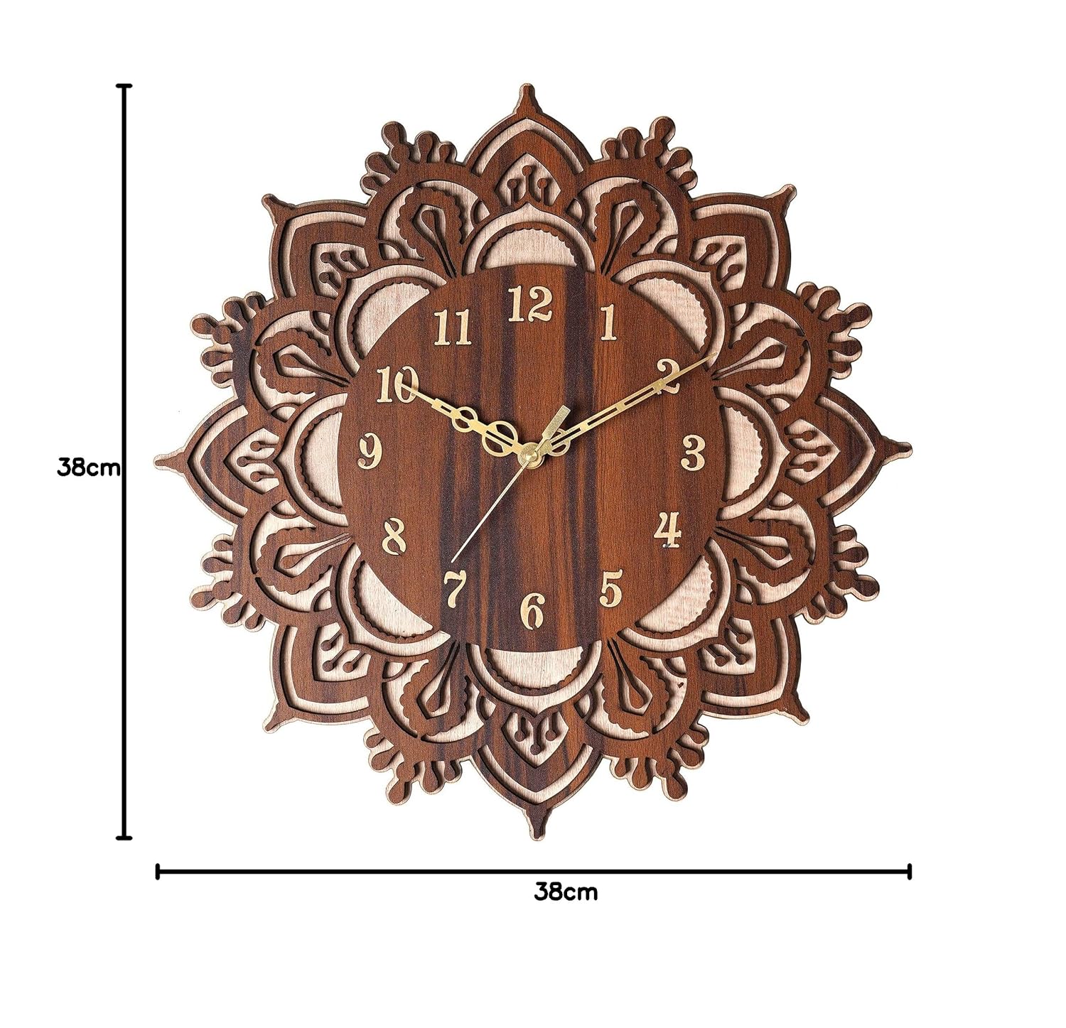 Floral Rangoli Design Engineered Wood Wall Clock-ArtyCraftz.com