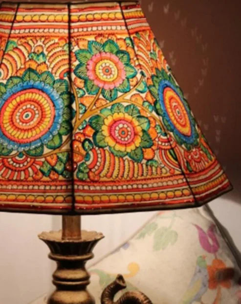 Nimmalakunta Tholu Bommalata Flower Design Leather Lamp Shade