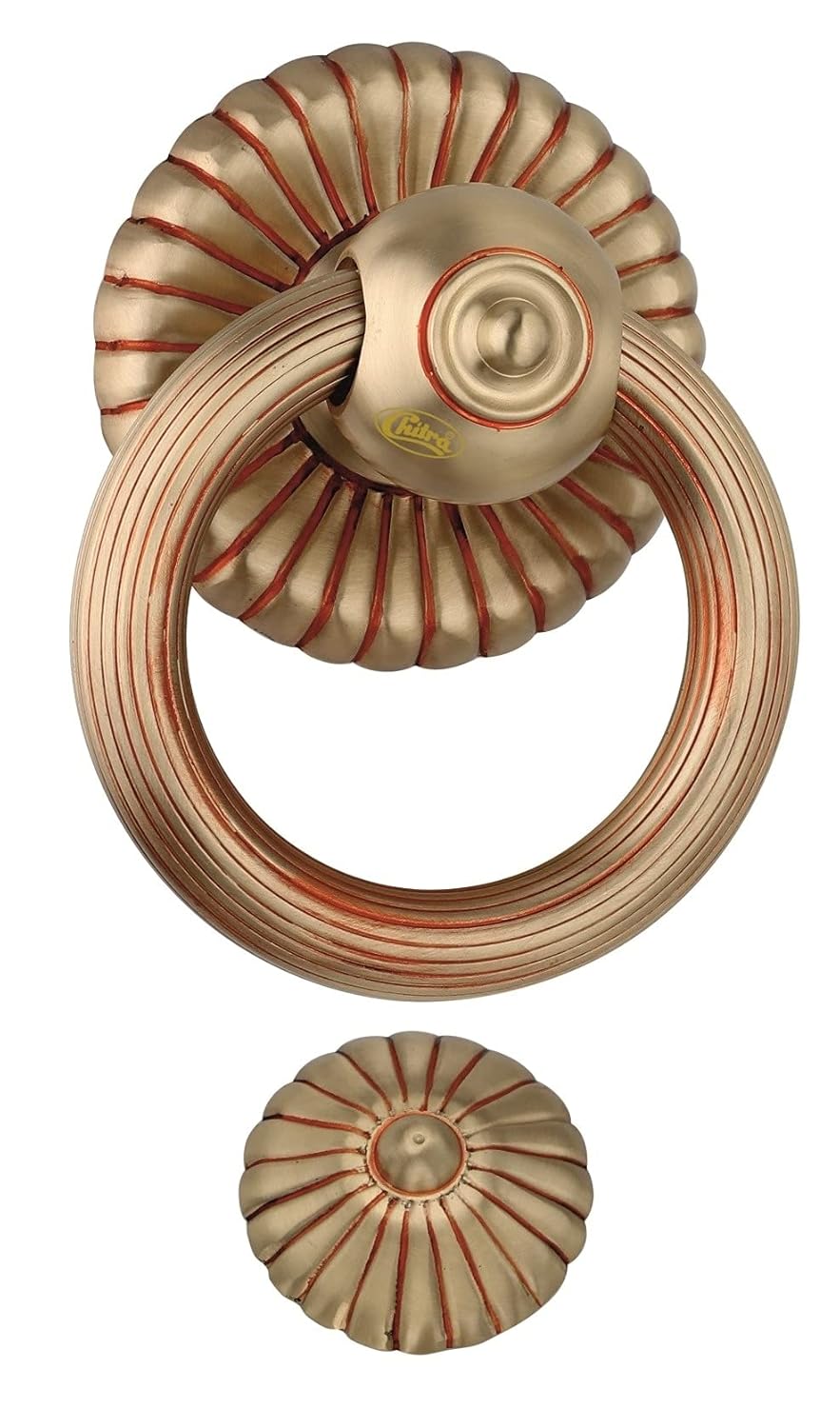 Flower Style Brass Door Knocker - 6 Inches-ArtyCraftz.com