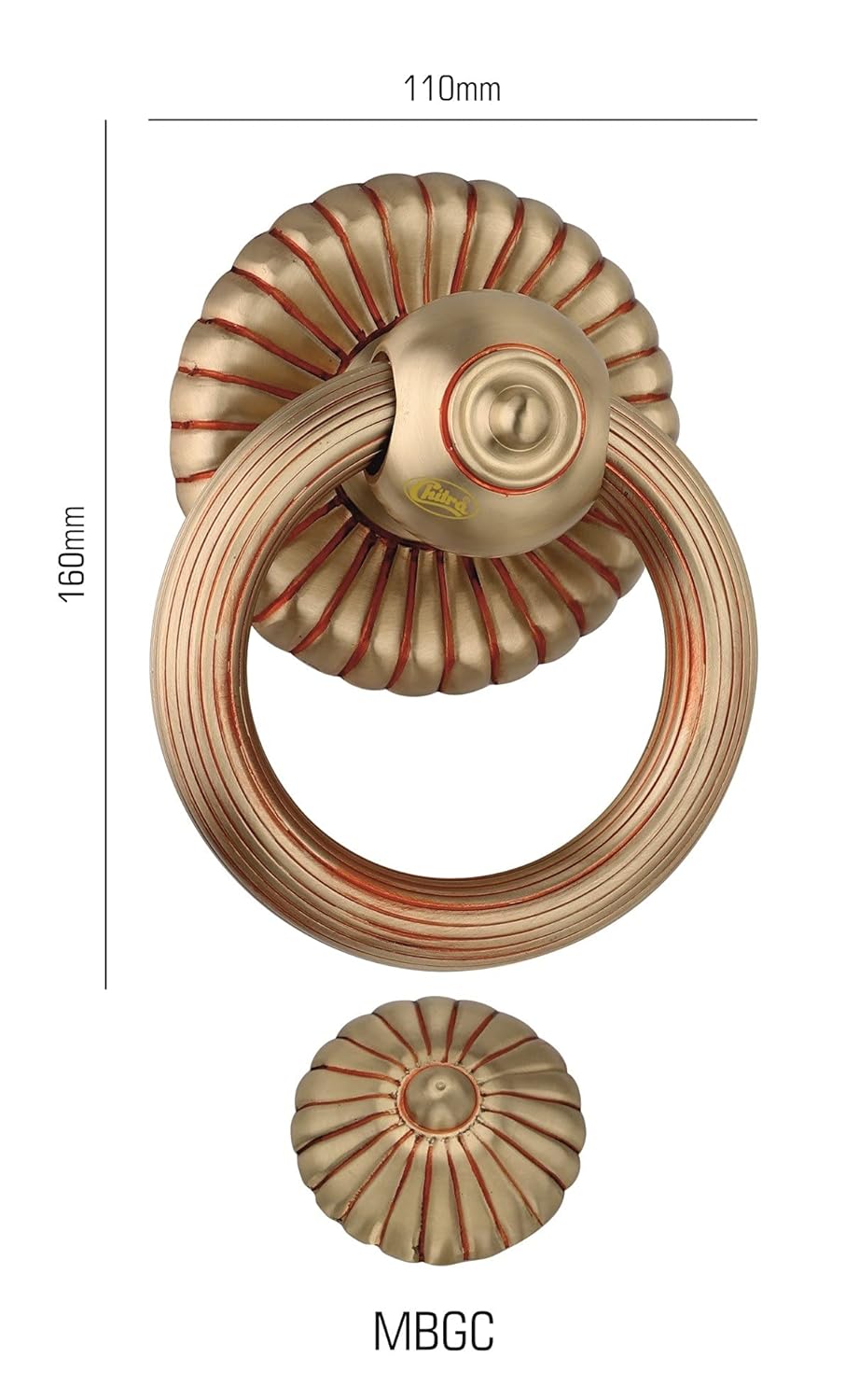 Flower Style Brass Door Knocker - 6 Inches-ArtyCraftz.com