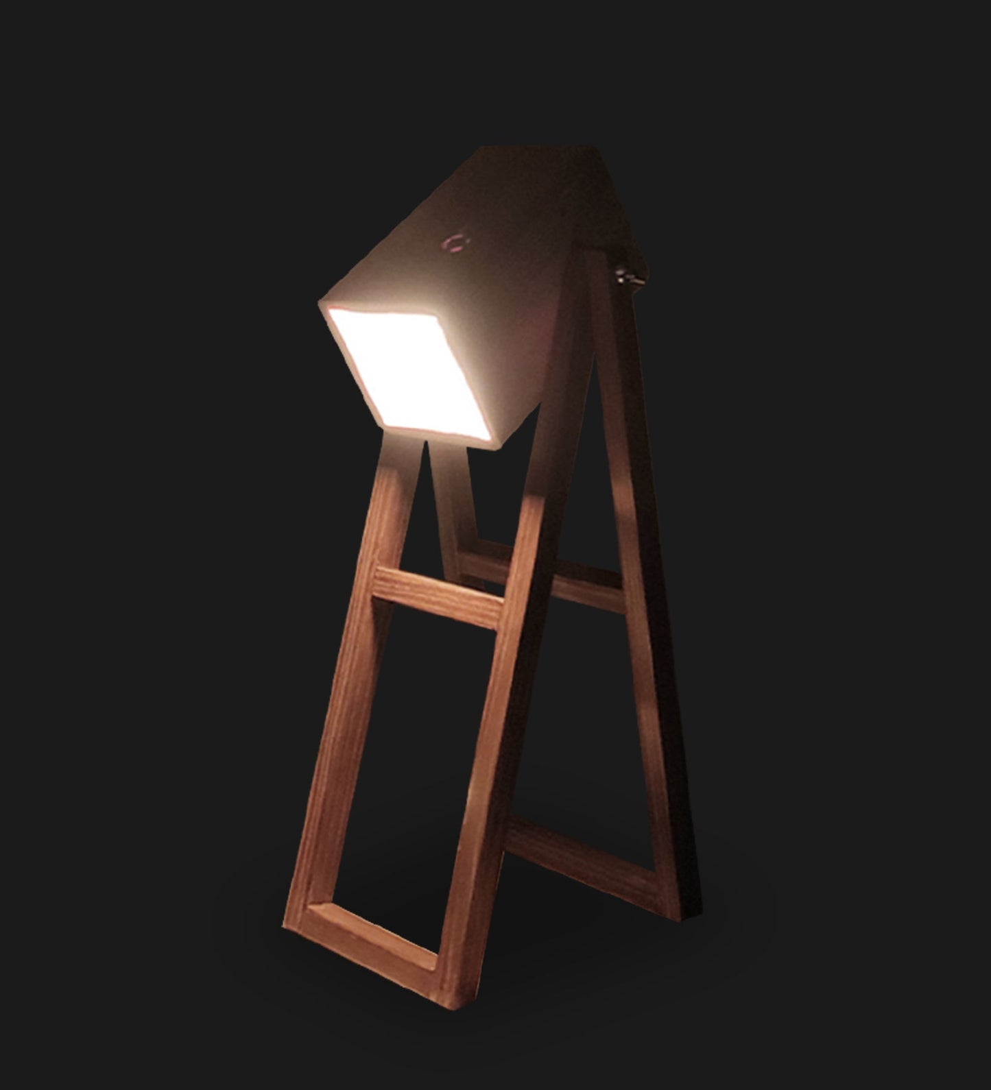 Focal Brown Wooden Table Lamp with Beige Wooden Lampshade-ArtyCraftz.com
