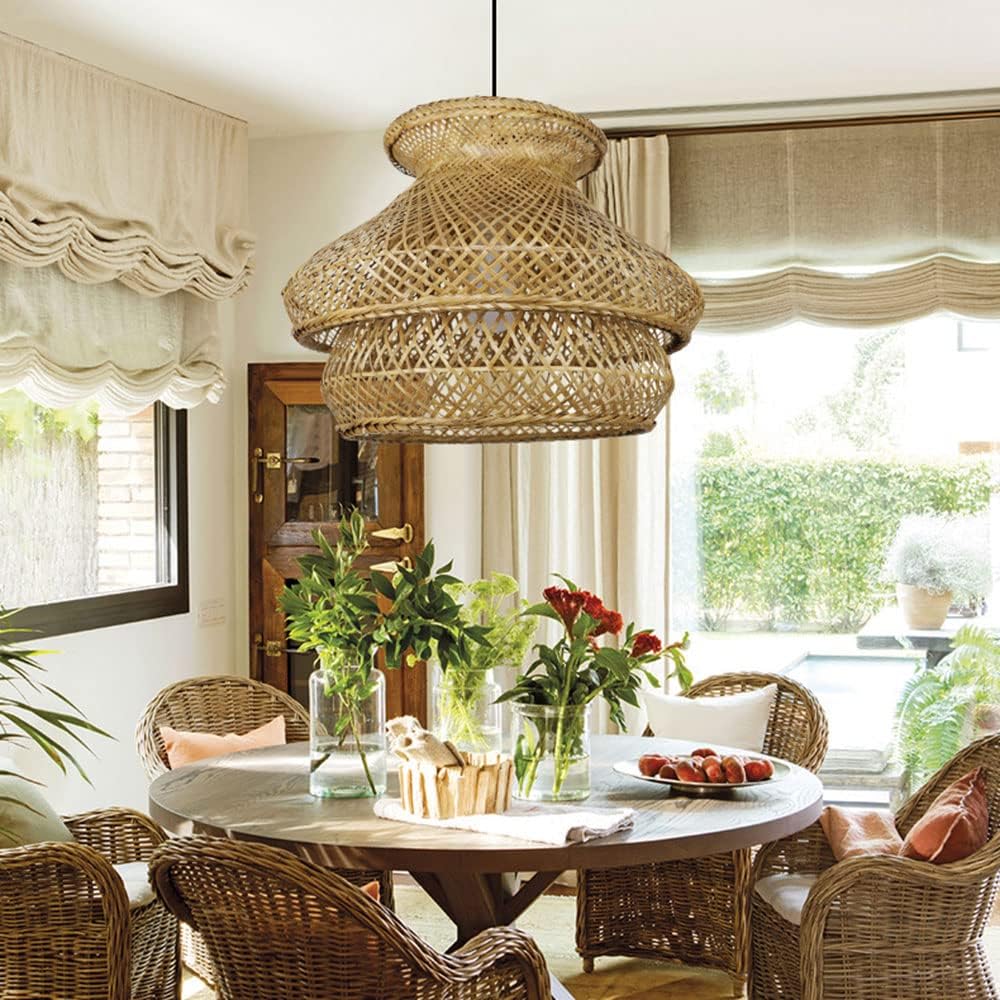 French Romantic Bamboo Pendant Lampshade-ARtyCraftz.com