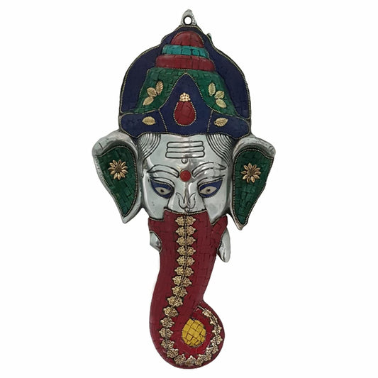 Ganesh Wall Hanging Decor Ganesha Home Front Entrance Door Living Room Decoration Vinayagar Hangings Drishti Lord Ganapathy - Multi (Red-3) - ArtyCraftz.com