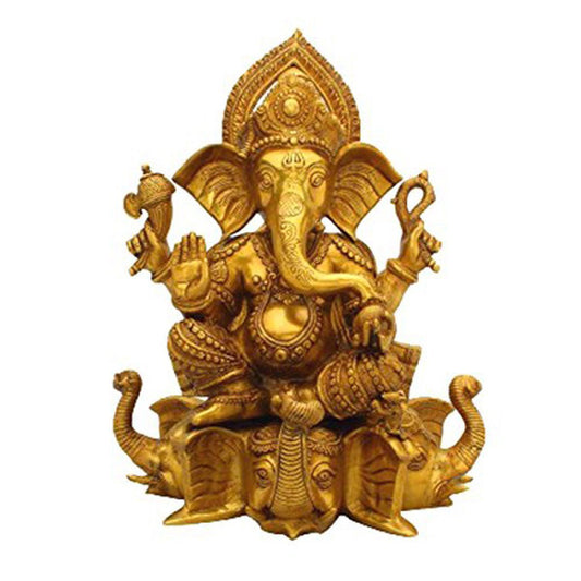 Ganesha Ganesh Murti Idol Statue Ganesh Murti Statue Sitting  Elephant Trunk Height 17 inches - ArtyCraftz.com