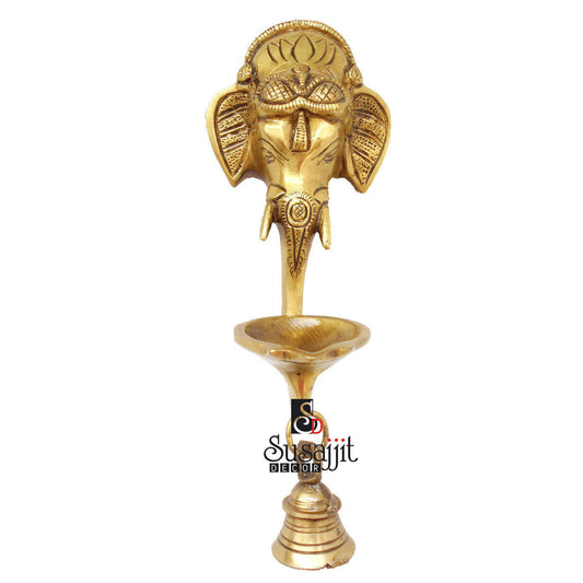 Ganesha Wall Diya Made of Brass Unique for Wall Decor and Wall Hanging - ArtyCraftz.com