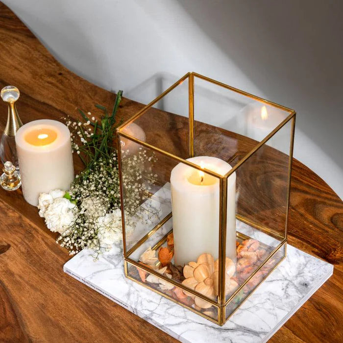 Glass Hurricane Candle Holder