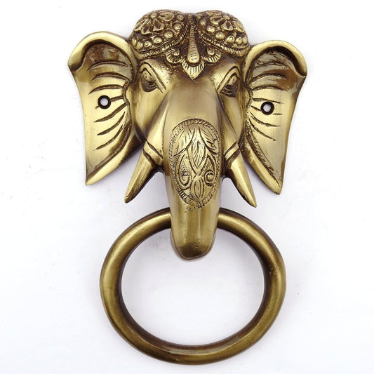 Glorious Brass Elephant Head Door Knocker - ArtyCraftz.com