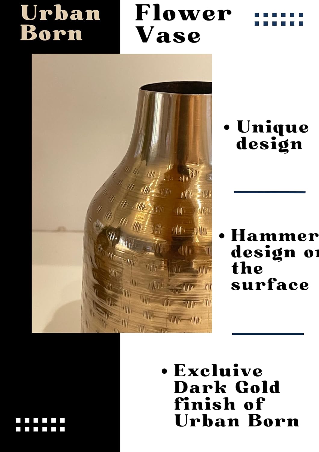 Glorious Gold Jar Shaped Iron Vase-ArtyCraftz.com