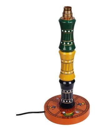 Glossy Wooden Hand Painted Decor Table Lamp For Decorative Gift Item - ArtyCraftz.com