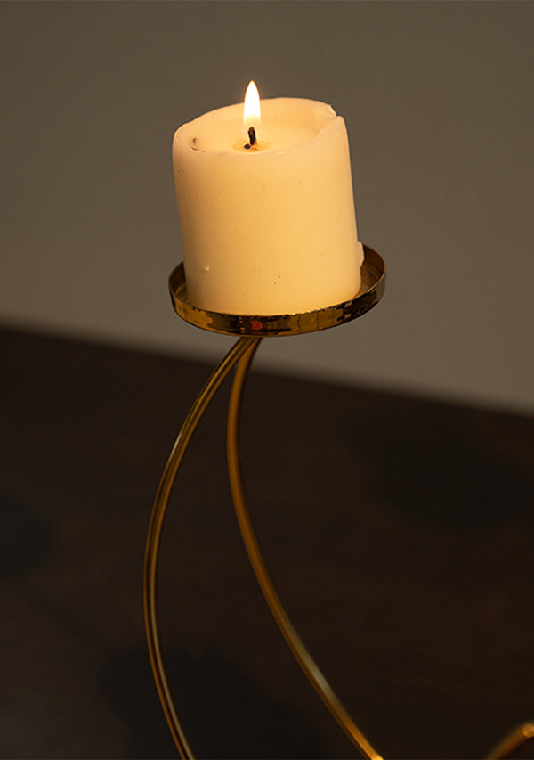 Golden Colour Clover Candle Holder-ArtyCraftz.com