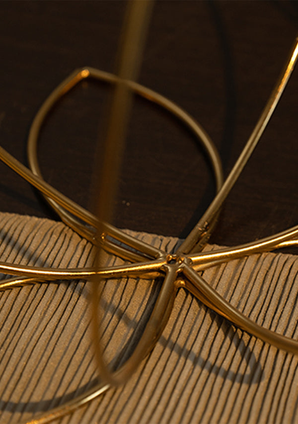 Golden Colour Clover Candle Holder-ArtyCraftz.com