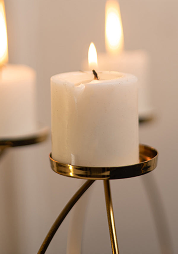 Golden Colour Lotus Candle Stand