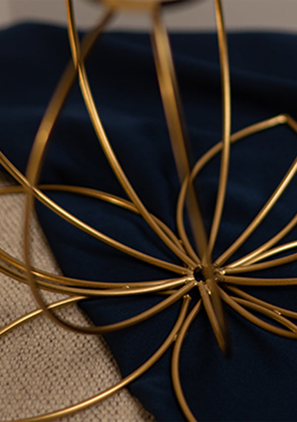 Golden Colour Lotus Candle Stand