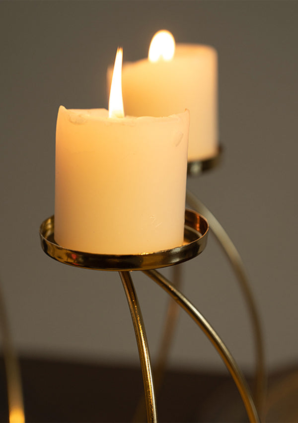 Golden Colour Lotus Candle Stand