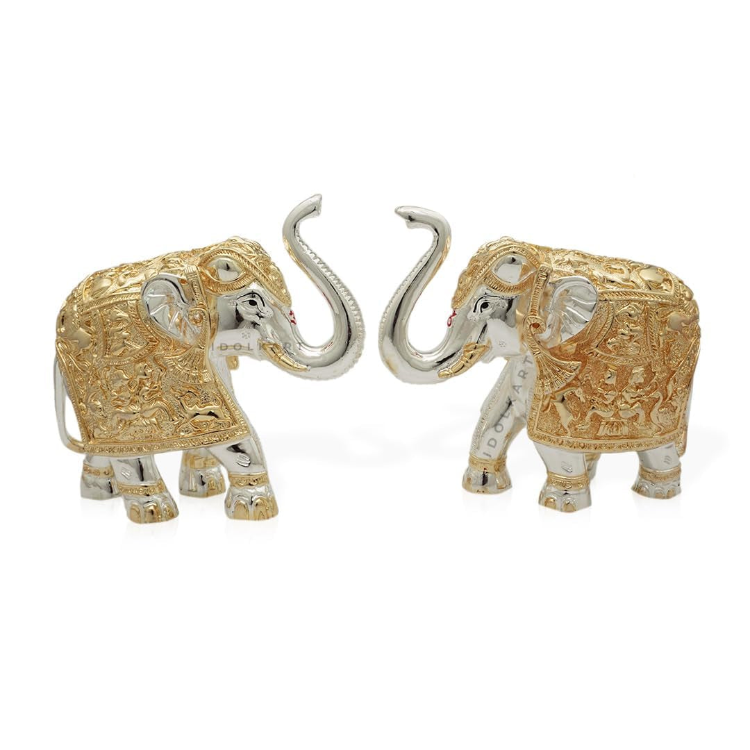 Gold & Silver Elephant Pair Table Decor – ArtyCraftz.com