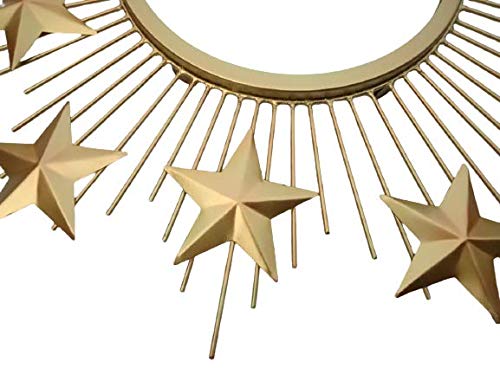 Gold Starburst Wall Mirror – Luxury Sunburst Metal Mirror Decor (22 Inches)-ArtyCraft.com