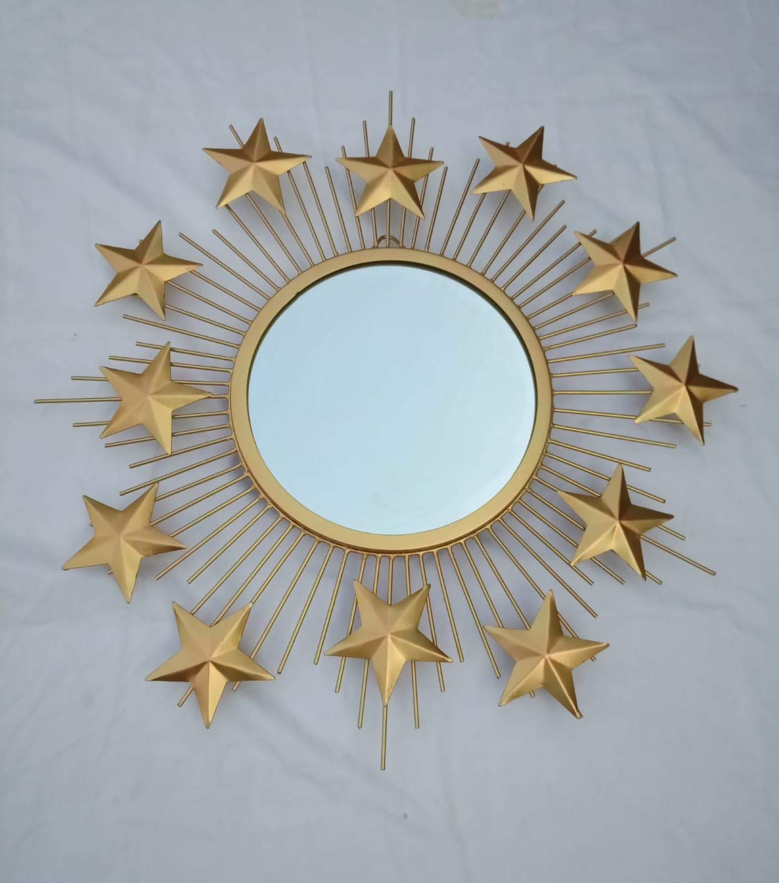 Gold Starburst Wall Mirror – Luxury Sunburst Metal Mirror Decor (22 Inches)-ArtyCraft.com