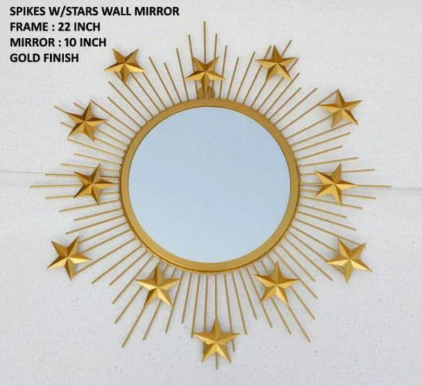 Gold Starburst Wall Mirror – Luxury Sunburst Metal Mirror Decor (22 Inches)-ArtyCraft.com
