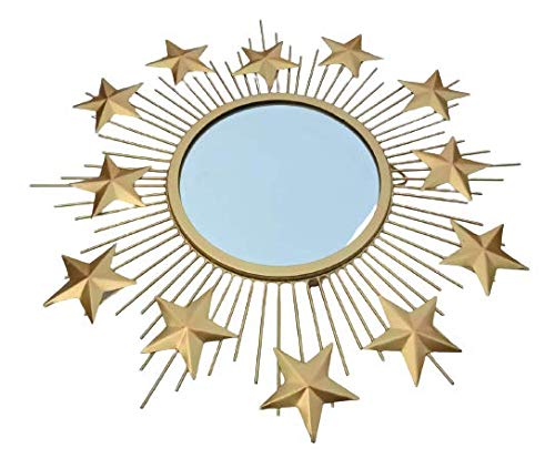 Gold Starburst Wall Mirror – Luxury Sunburst Metal Mirror Decor (22 Inches)-ArtyCraft.com