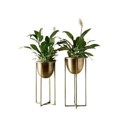 Gold Swing Planters With Cross Bar Stand-ArtyCraftz.com