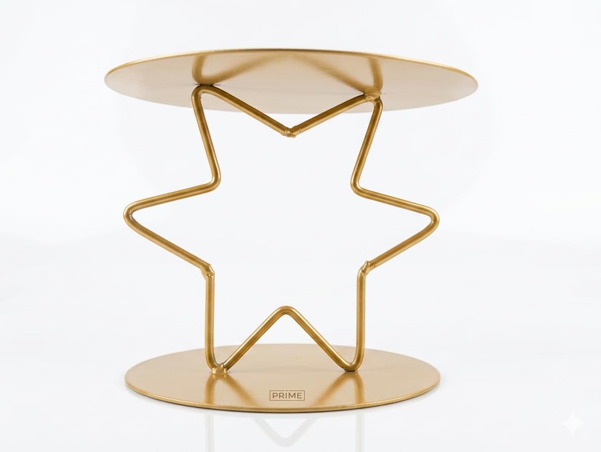 Gold metal Star cake spacer with round top and base-artycraftz.com