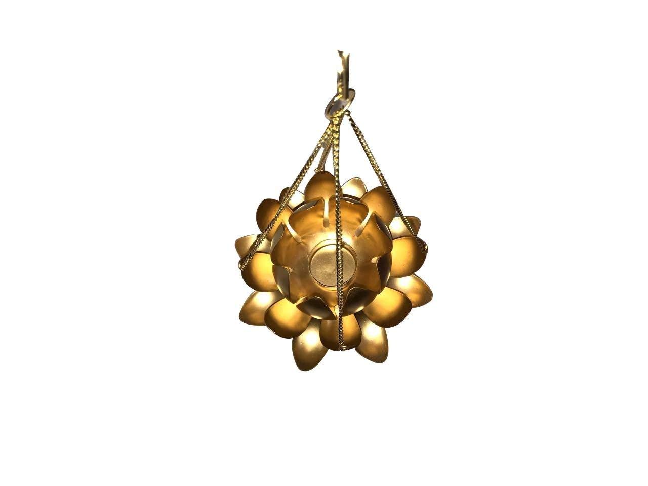 Golden Lotus Shape Hanging Candle Holder