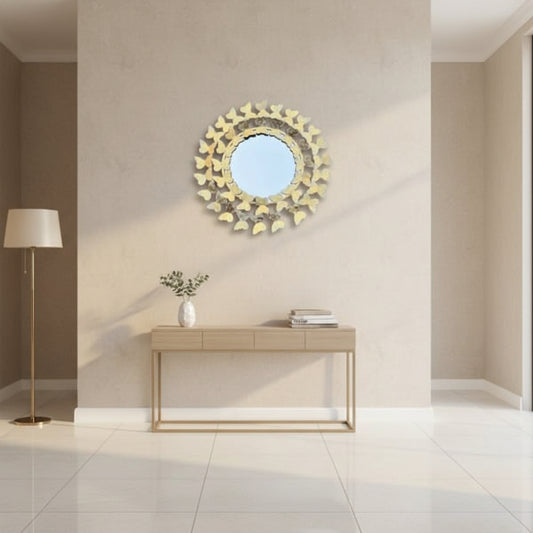 Golden Butterfly Wall Mirror – Luxury Decorative Round Mirror Wall-ArtyCraftz.com