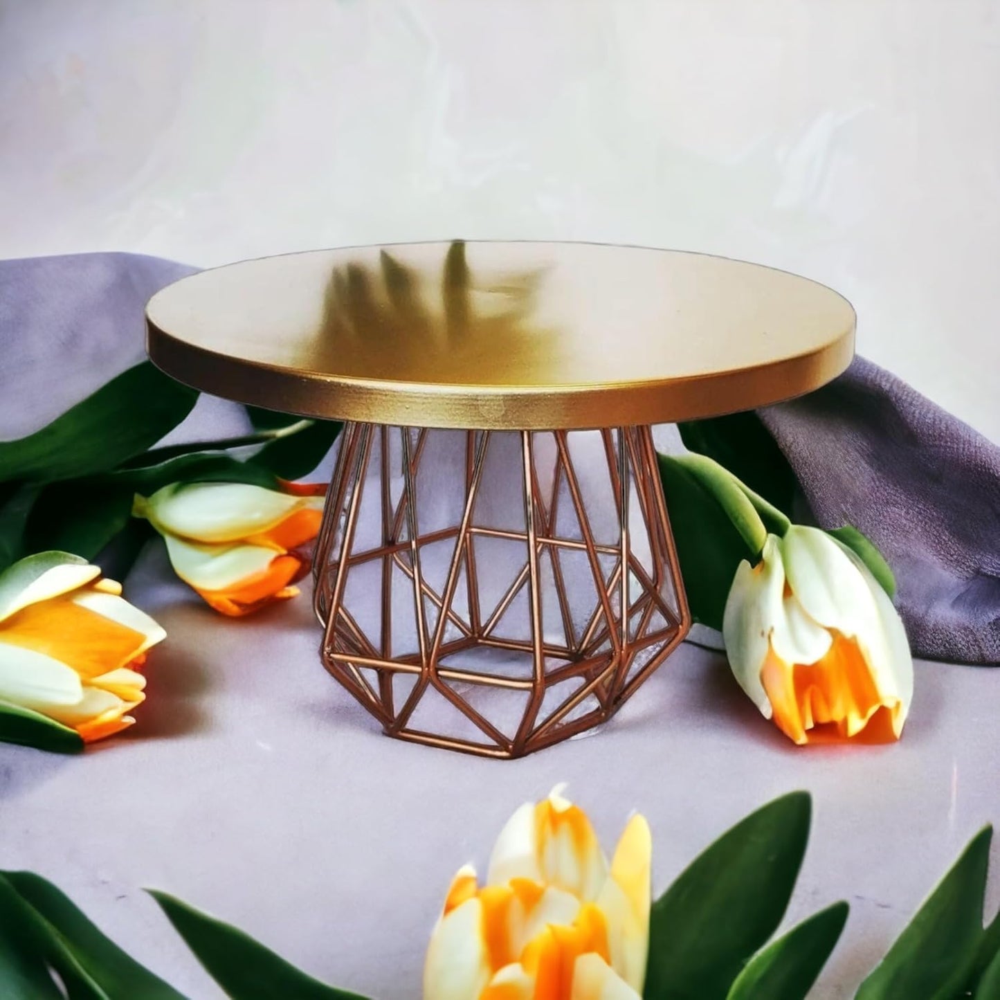 Golden Copper Cake Stand