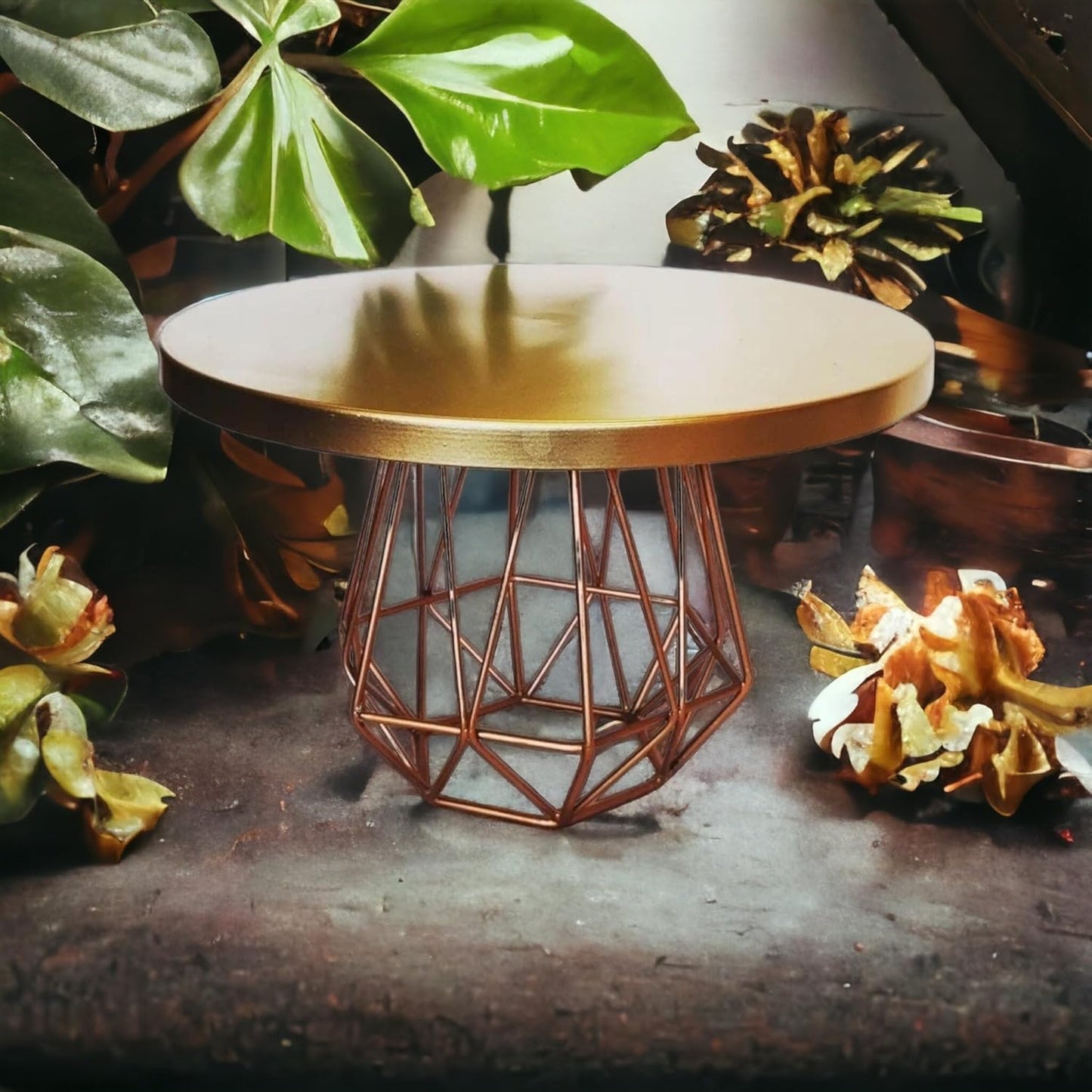 Golden Copper Cake Stand