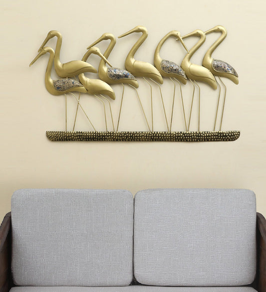 Golden Flamingo Birds Wall Art-ArtyCraftz.com