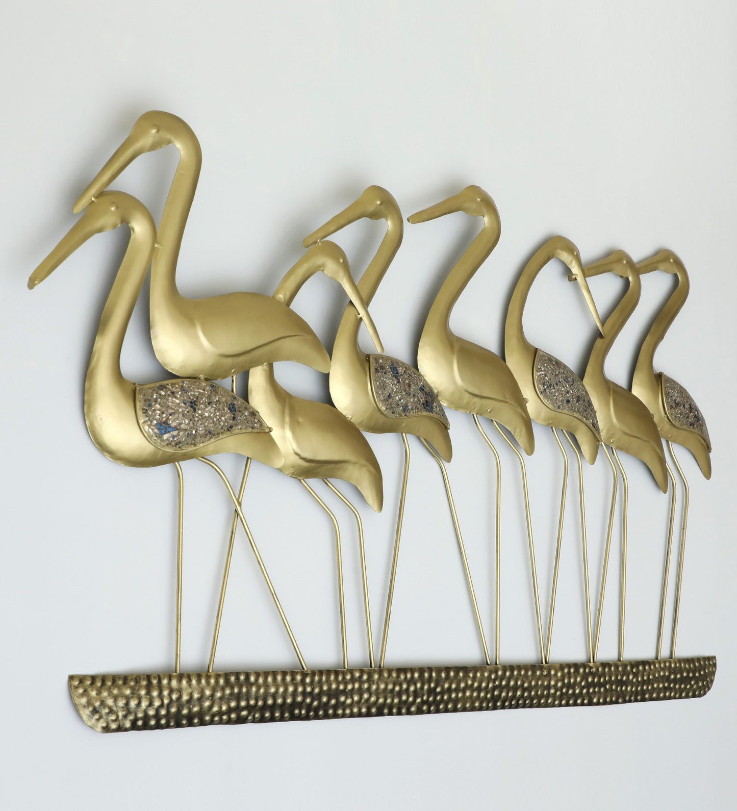 Golden Flamingo Birds Wall Art-ArtyCraftz.com