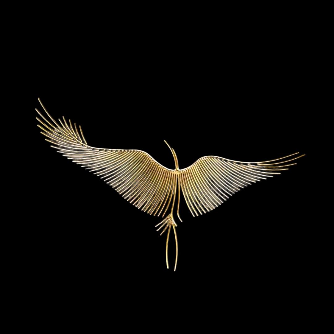 Golden Flying Cranes Metal Wall Art Set-ArtyCraftz.com