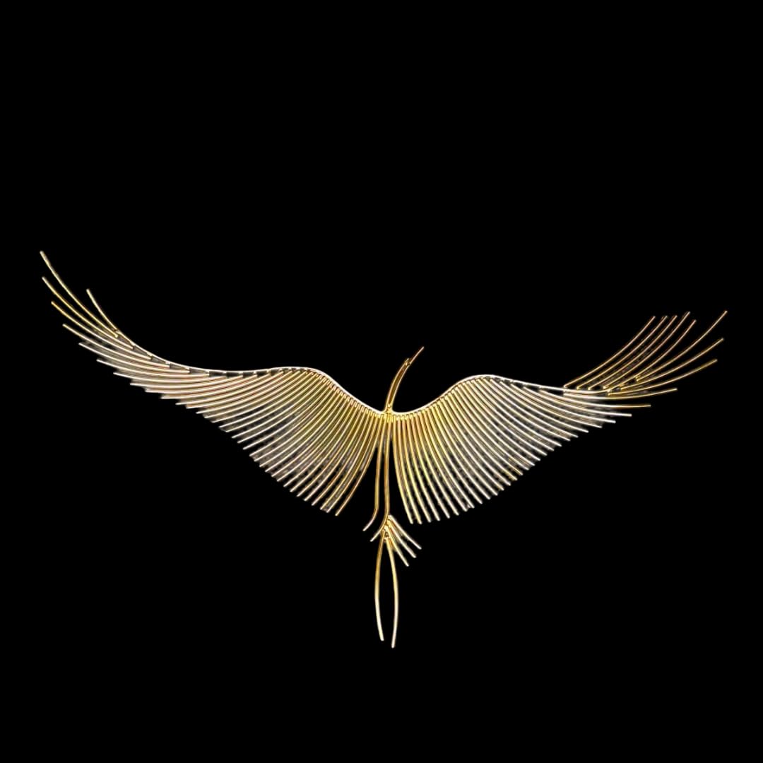 Golden Flying Cranes Metal Wall Art Set-ArtyCraftz.com
