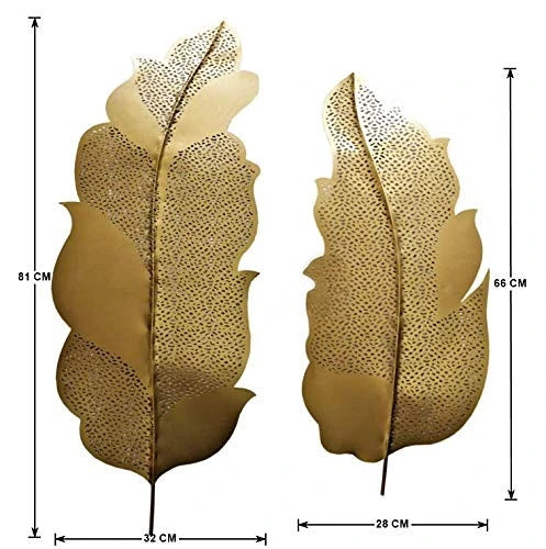 Golden Leaves Metal Wall Art-ArtyCraftz.com