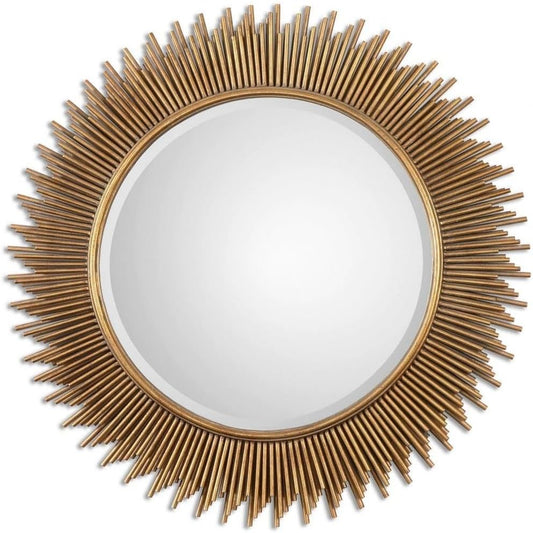Golden Radiance Sunburst Wall Mirror-ArtyCraftz.com