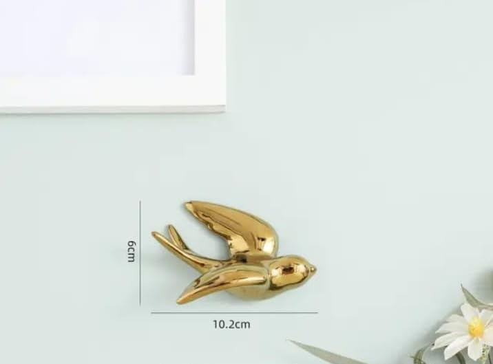 Golden & Silver Flying Swallows Wall Art Set Bird 1-ArtyCraftz.com