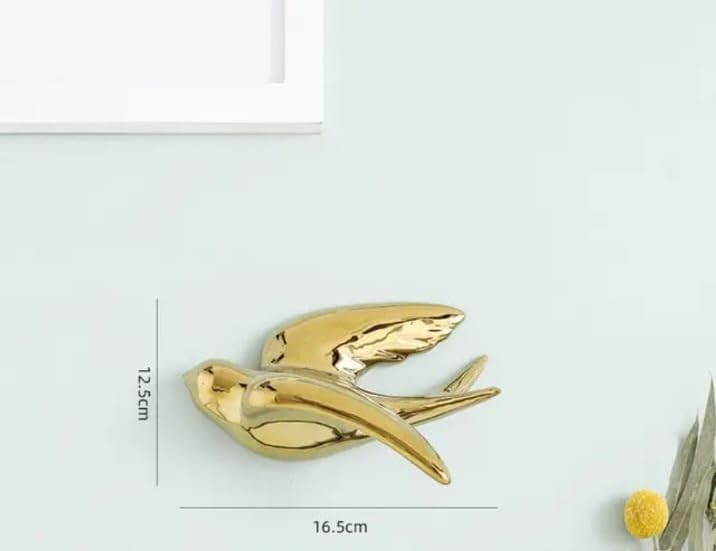 Golden & Silver Flying Swallows Wall Art Set Bird 2-ArtyCraftz.com