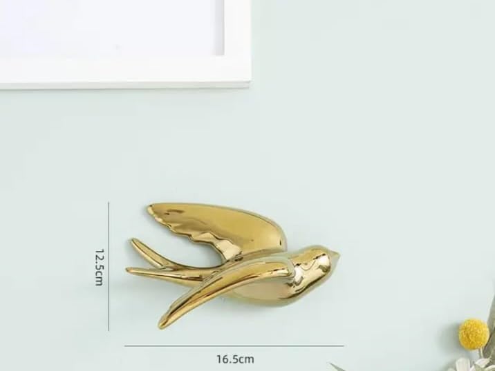 Golden & Silver Flying Swallows Wall Art Set Bird 3-ArtyCraftz.com