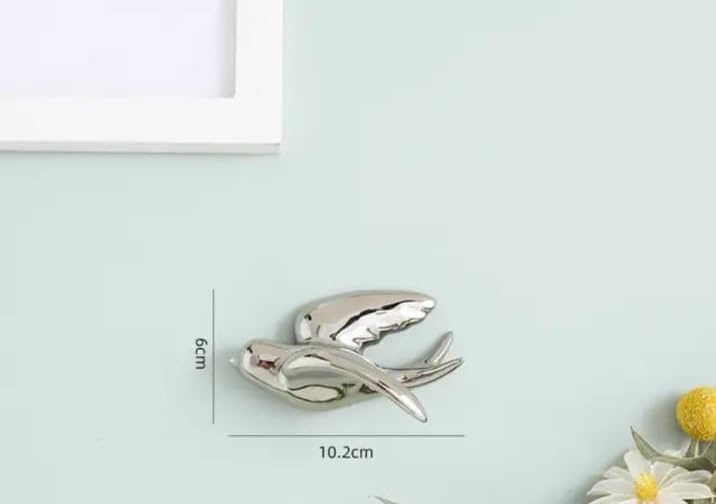 Golden & Silver Flying Swallows Wall Art Set Bird 4-ArtyCraftz.com