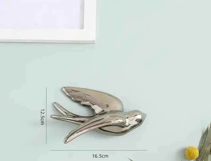 Golden & Silver Flying Swallows Wall Art Set Bird 5-ArtyCraftz.com