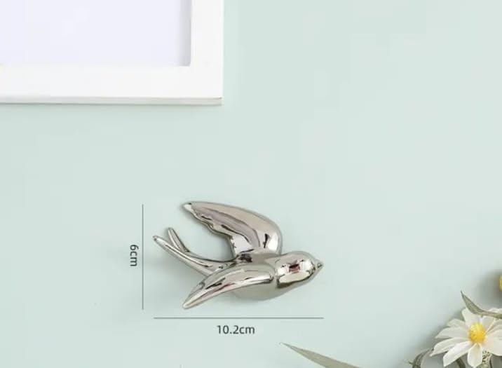 Golden & Silver Flying Swallows Wall Art Set Bird 6-ArtyCraftz.com