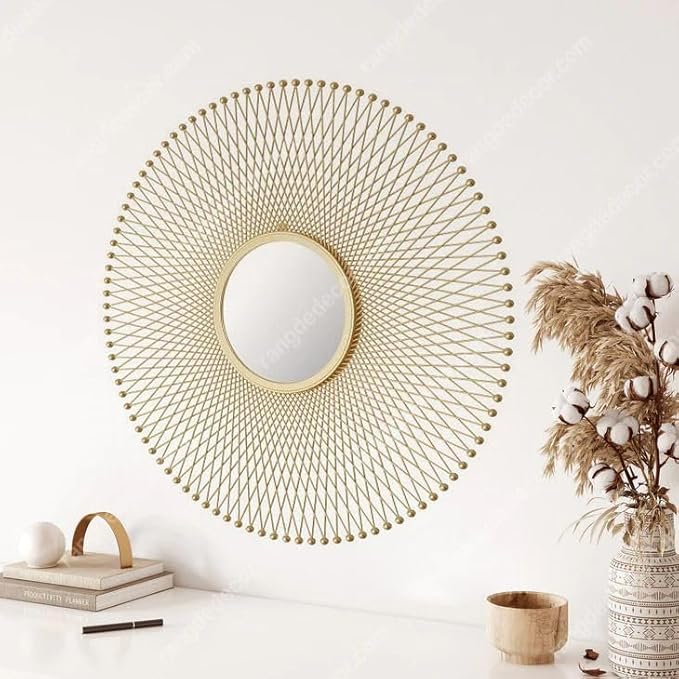 Golden Sunburst Wall Mirror-ArtyCraftz.com