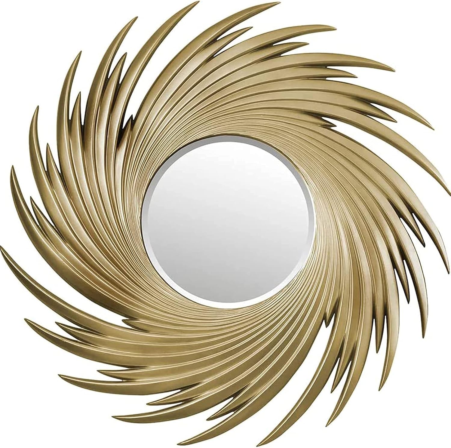 Golden Swirl Iron Frame Wall Mirror-ArtyCraftz.com